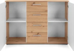 Zestawy Mebli Do Przedpokoju|Komody></noscript>Meblohand Nowoczesna komoda z szufladami 120 cm JOVITA dąb artisan