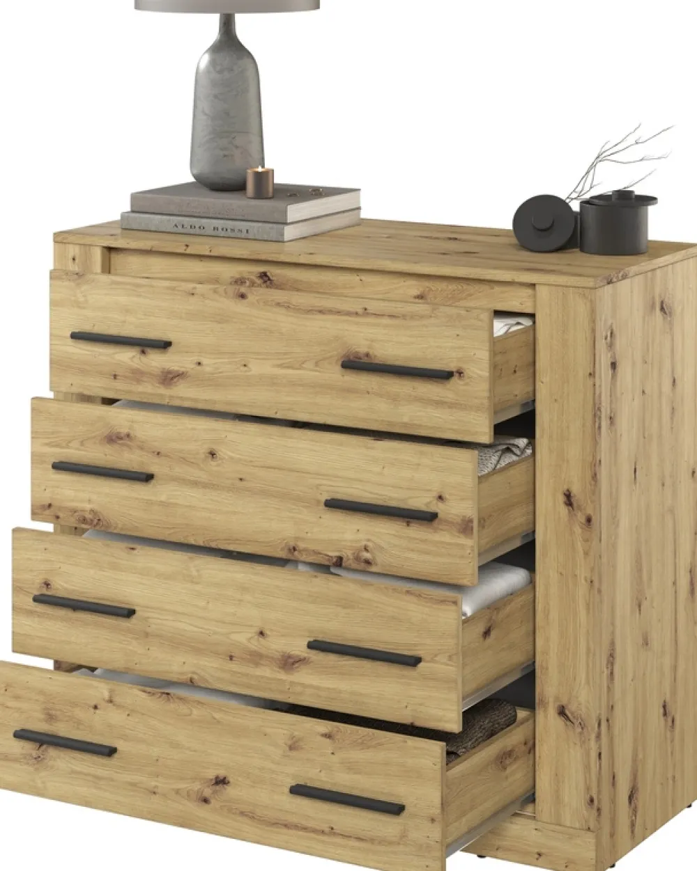 Komody>lenart. Nowoczesna komoda z szufladami 100 cm ARTI dąb artisan