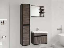 Meble Łazienkowe></noscript>BRATEX Nowoczesna mała łazienka z umywalką 60 cm CHAPO bodega