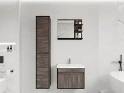 Meble Łazienkowe></noscript>BRATEX Nowoczesna mała łazienka z umywalką 60 cm CHAPO bodega