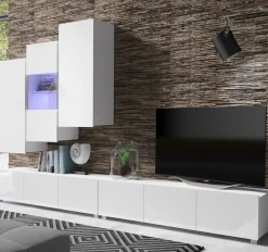 Zestawy Mebli Młodzieżowych|Meblościanki>GiB Meble Nowoczesna meblościanka połysk MODERN 17 biały