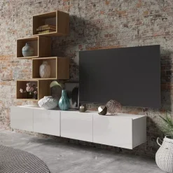 Zestawy Mebli Młodzieżowych|Meblościanki>GiB Meble Nowoczesna meblościanka biały połysk MODERN 30