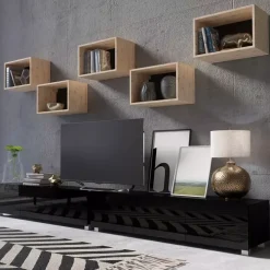 Zestawy Mebli Młodzieżowych|Meblościanki>GiB Meble Nowoczesna meblościanka czarny połysk MODERN 32