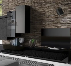 Zestawy Mebli Młodzieżowych|Meblościanki>GiB Meble Nowoczesna meblościanka połysk MODERN 17 czarny