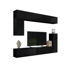 Meblościanki|Zestawy Mebli Do Salonu>BROMARKT Nowoczesna meblościanka połysk PREMIUM czarny