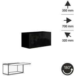 Zestawy Mebli Do Salonu></noscript>BROMARKT Nowoczesna meblościanka czarno biała połysk PREMIUM