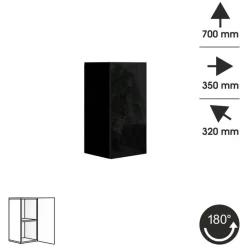 Zestawy Mebli Do Salonu></noscript>BROMARKT Nowoczesna meblościanka czarno biała połysk PREMIUM