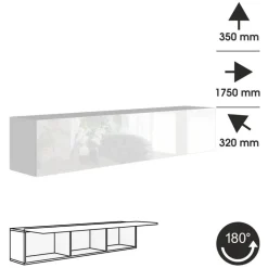 Zestawy Mebli Do Salonu></noscript>BROMARKT Nowoczesna meblościanka czarno biała połysk PREMIUM