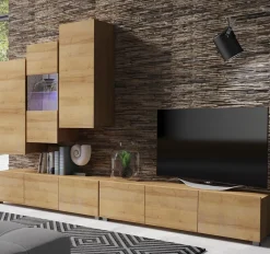 Zestawy Mebli Młodzieżowych|Meblościanki>GiB Meble Nowoczesna meblościanka MODERN 17 dąb złoty