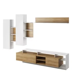 Meblościanki>LASKI Nowoczesna meblościanka dąb grandson biały ARIZONA