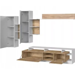 Meblościanki>LASKI Nowoczesna meblościanka dąb grandson biały ARIZONA