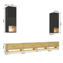 Zestawy Mebli Do Salonu|Meblościanki></noscript>BROMARKT Nowoczesna meblościanka do salonu PREMIUM