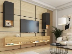 Zestawy Mebli Do Salonu|Meblościanki></noscript>BROMARKT Nowoczesna meblościanka do salonu PREMIUM