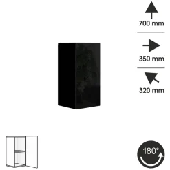 Zestawy Mebli Do Salonu|Meblościanki></noscript>BROMARKT Nowoczesna meblościanka do salonu połysk 350 cm PREMIUM czarny