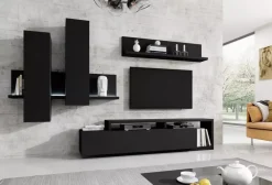 Meblościanki>Helvetia Nowoczesna meblościanka do salonu TABU mat czarny