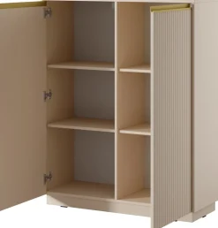 Zestawy Mebli Do Salonu|Meblościanki></noscript>PIASKI Nowoczesna meblościanka do salonu z szafką RTV RAVO beż piaskowy