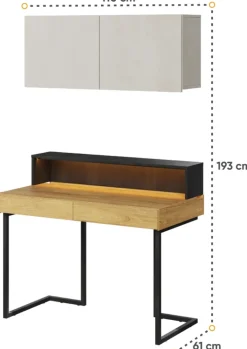Zestawy Mebli Młodzieżowych>lenart. Nowoczesna meblościanka młodzieżowa z biurkiem i komodą TEEN FLEX