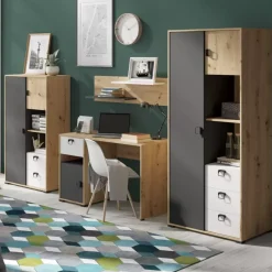 Zestawy Mebli Młodzieżowych|Meblościanki>JUREK Nowoczesna meblościanka młodzieżowa z biurkiem CAMERUN