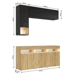 Zestawy Mebli Do Salonu|Meblościanki></noscript>BROMARKT Nowoczesna meblościanka PREMIUM