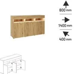 Zestawy Mebli Do Salonu></noscript>BROMARKT Nowoczesna meblościanka z komodą PREMIUM