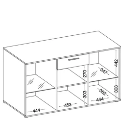 Meblościanki></noscript>Lempert Nowoczesna meblościanka z komodą do salonu KUBA