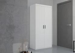 Garderoby|Meble Młodzieżowe></noscript>Lempert Nowoczesna modułowa biała szafa dwudrzwiowa KUBA 90 cm biały