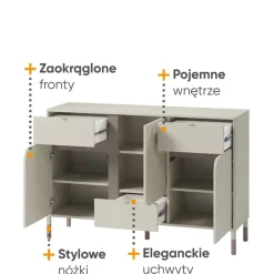 Meble Młodzieżowe|Zestawy Mebli Młodzieżowych></noscript>lenart. Nowoczesna młodzieżowa komoda z szufladami HARMONY 130 cm
