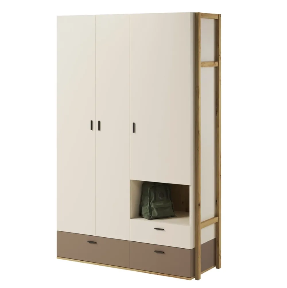 Meble Młodzieżowe|Zestawy Mebli Młodzieżowych>lenart. Nowoczesna młodzieżowa szafa z półkami 135 cm LENNY szuflady