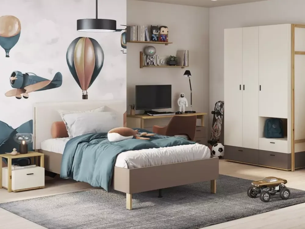 Meble Młodzieżowe|Zestawy Mebli Młodzieżowych>lenart. Nowoczesna młodzieżowa szafa z półkami 135 cm LENNY szuflady