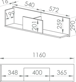 Zestawy Mebli Młodzieżowych|Półki></noscript>ML Meble Nowoczesna półka na książki do pokoju młodzieżowego 116 cm FINI