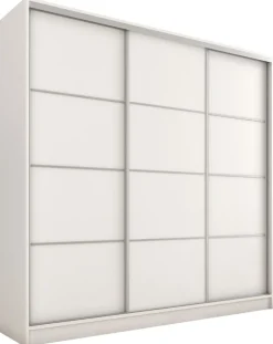 Zestawy Mebli Do Przedpokoju|Szafy Trzydrzwiowe>BROMARKT Nowoczesna pojemna szafa przesuwna 180 cm TOP MAX biała biały