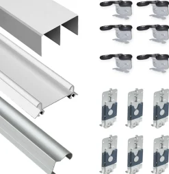 Zestawy Mebli Do Przedpokoju|Szafy Trzydrzwiowe></noscript>BROMARKT Nowoczesna pojemna szafa przesuwna 180 cm BEST dąb sonoma