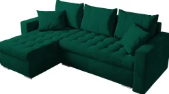 Meble Dla Dzieci|Meble Młodzieżowe>BROMARKT Nowoczesna rogówka z funkcją spania LUIS butelkowa zieleń