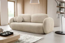 Meble Dla Dzieci|Meble Młodzieżowe></noscript>LASKI Nowoczesna sofa rozkładana z pojemnikiem OMERO beżowa