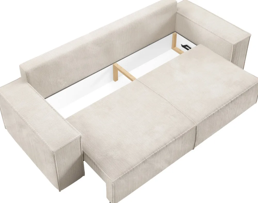 Zestawy Mebli Do Przedpokoju>BROMARKT Nowoczesna sofa sztruksowa z funkcją spania do salonu PEDRO zielona