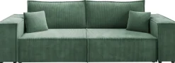 Meble Dla Dzieci|Meble Młodzieżowe>BROMARKT Nowoczesna sofa sztruksowa z funkcją spania do salonu PEDRO zielona