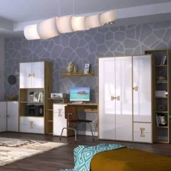 Zestawy Mebli Młodzieżowych|Szafy Trzydrzwiowe></noscript>DOMEL Nowoczesna Szafa 120 cm Dąb Artisan INDEX