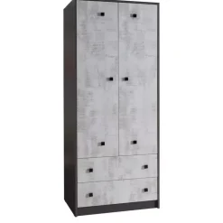 Zestawy Mebli Młodzieżowych|Szafy Dwudrzwiowe>JUREK Nowoczesna szafa do pokoju młodzieżowego z drzwiami uchylnymi i szufladami 80cm TOM