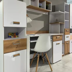 Zestawy Mebli Dziecięcych|Szafy Młodzieżowe></noscript>DOLMAR Nowoczesna szafa do pokoju dziecięcego 45 cm LUMINOUS biały