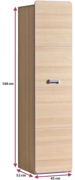 Zestawy Mebli Dziecięcych|Szafy Młodzieżowe></noscript>DOLMAR Nowoczesna szafa do pokoju dziecięcego 45 cm LUMINOUS biały