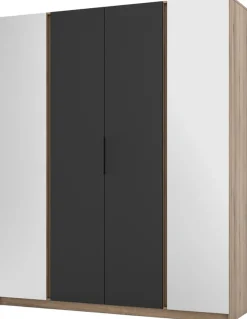 Szafy Młodzieżowe|Szafy Otwierane>Lempert Nowoczesna szafa do sypialni z lustrem i półkami 200 cm KARAT
