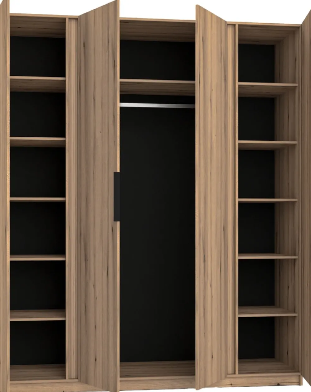 Szafy Młodzieżowe|Szafy Otwierane>Lempert Nowoczesna szafa do sypialni z lustrem i półkami 200 cm KARAT