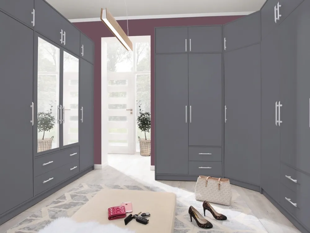 Garderoby|Meble Dla Dzieci>MEBLAR Nowoczesna szafa jednodrzwiowa z półkami 50 cm SEVAS antracyt