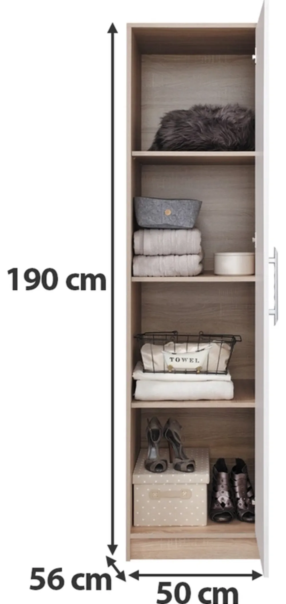 Garderoby|Meble Dla Dzieci>MEBLAR Nowoczesna szafa jednodrzwiowa z półkami 50 cm SEVAS antracyt