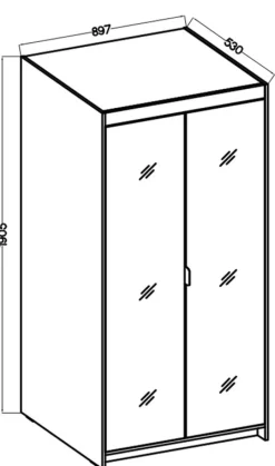 Meble Dla Dzieci|Zestawy Mebli Do Przedpokoju></noscript>Lempert Nowoczesna szafa modułowa dwudrzwiowa z lustrem 90 cm KUBA dąb sonoma