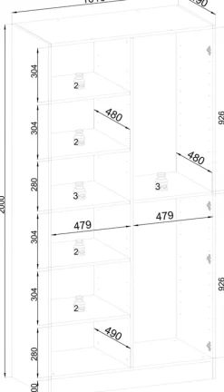 Meble Dla Dzieci|Szafy Modułowe></noscript>PIASKI Nowoczesna szafa modułowa dwudrzwiowa 101 cm SIGMA kaszmir