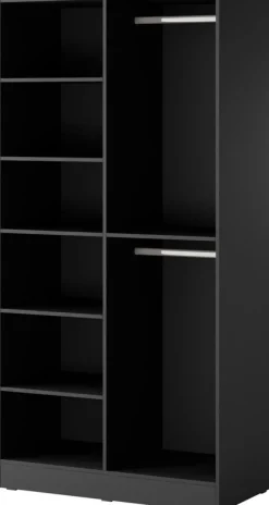 Meble Dla Dzieci|Szafy Modułowe>PIASKI Nowoczesna szafa modułowa dwudrzwiowa 101 cm SIGMA czarny