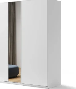 Zestawy Mebli Do Przedpokoju|Szafy Dwudrzwiowe>lenart. Nowoczesna szafa przesuwna 170 cm z lustrem i półkami MAXI