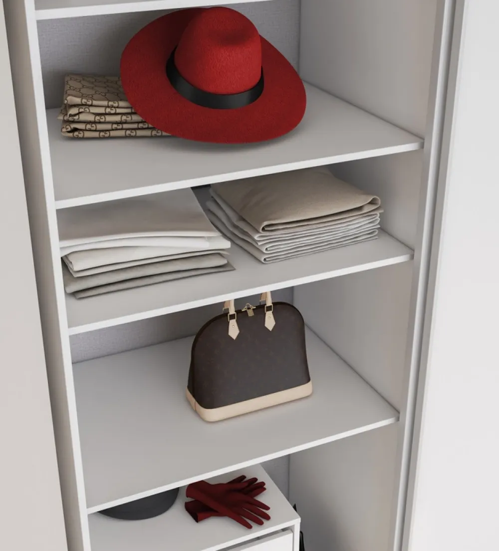 Zestawy Mebli Do Przedpokoju|Szafy Dwudrzwiowe>lenart. Nowoczesna szafa przesuwna 170 cm z lustrem i półkami MAXI