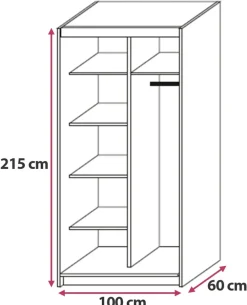 Meble Dla Dzieci|Meble Młodzieżowe></noscript>Meblohand Nowoczesna szafa przesuwna 100 cm NASTE dąb sonoma